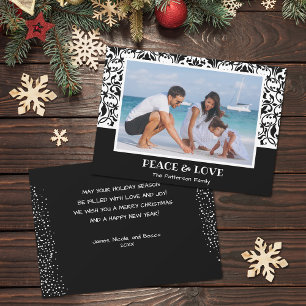 Cartes Pour Fêtes Annuelles Photo de Noël noir et blanc