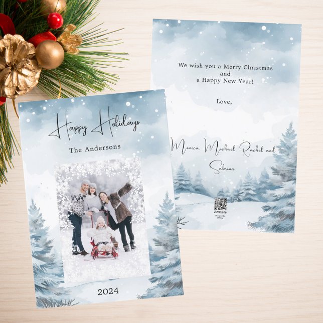 Cartes Pour Fêtes Annuelles Photo de Noël paysage hiver (Créateur téléchargé)