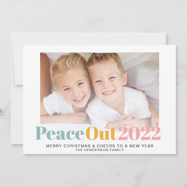 Cartes Pour Fêtes Annuelles Photo de Noël Peace Out 2022 (Devant)