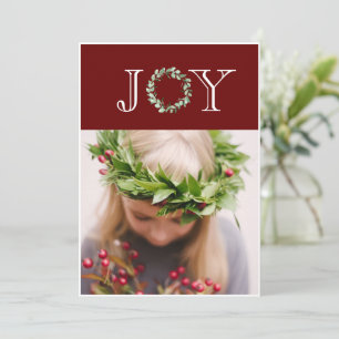 Cartes Pour Fêtes Annuelles Photo de Noël personnalisé Rouge Joie