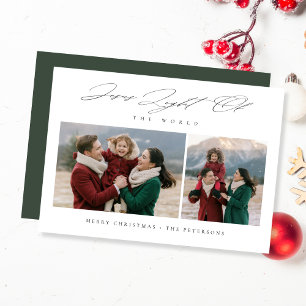 Cartes Pour Fêtes Annuelles Photo de Noël religieux Lumière du monde vert