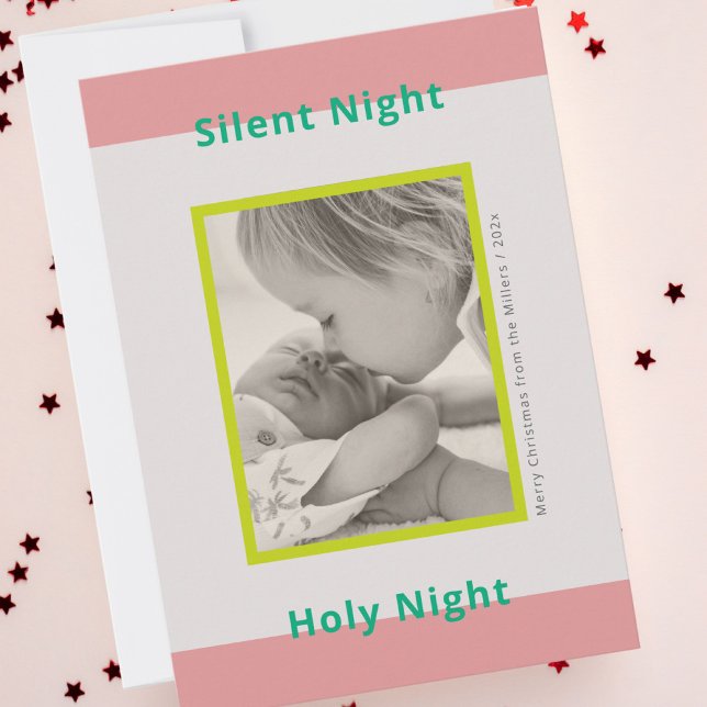 Cartes Pour Fêtes Annuelles Photo de Noël saluant bébé nouveau-né (Créateur téléchargé)