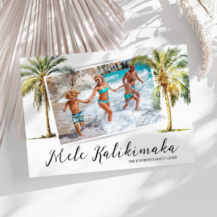Cartes Pour Fêtes Annuelles Photo de Noël Tropical Mele Kalikimaka