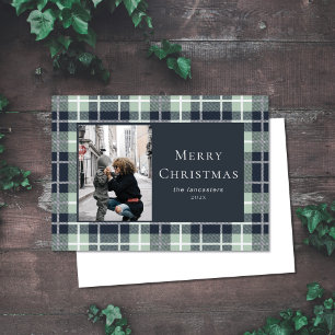 Cartes Pour Fêtes Annuelles Photo de Noël Vacances Monnaie bleue Plat