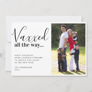 Cartes Pour Fêtes Annuelles Photo de Noël Vaxxed All the Way 2021