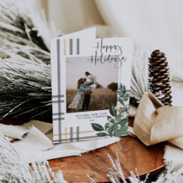 Cartes Pour Fêtes Annuelles Photo de Noël verte & Plaid
