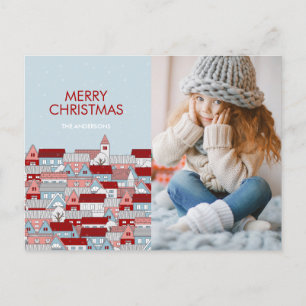 Cartes Pour Fêtes Annuelles Photo de Noël Village Holiday