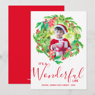 Cartes Pour Fêtes Annuelles Photo de Noël Wreath