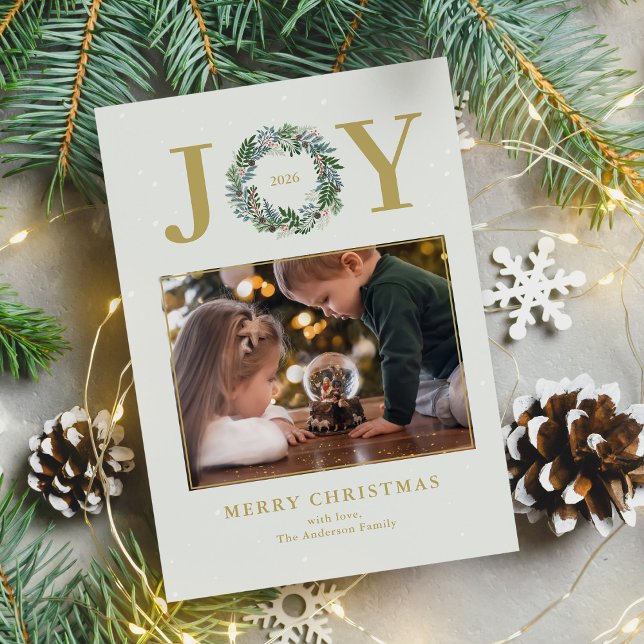 Cartes Pour Fêtes Annuelles Photo de Noël Wreath (Créateur téléchargé)