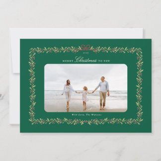 Cartes Pour Fêtes Annuelles photo de nœud papillon botanique vert chasseur tra