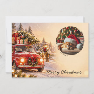 Cartes Pour Fêtes Annuelles Photo de nom de famille de Noël personnalisé