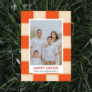 Cartes Pour Fêtes Annuelles Photo de Pâques élégant corail et crème Joyeuses P
