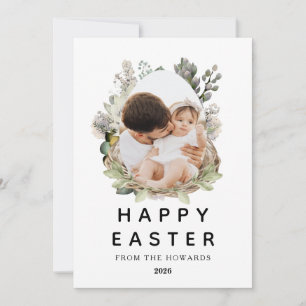 Cartes Pour Fêtes Annuelles Photo de Pâques élégant lapin moderne simple Joyeu