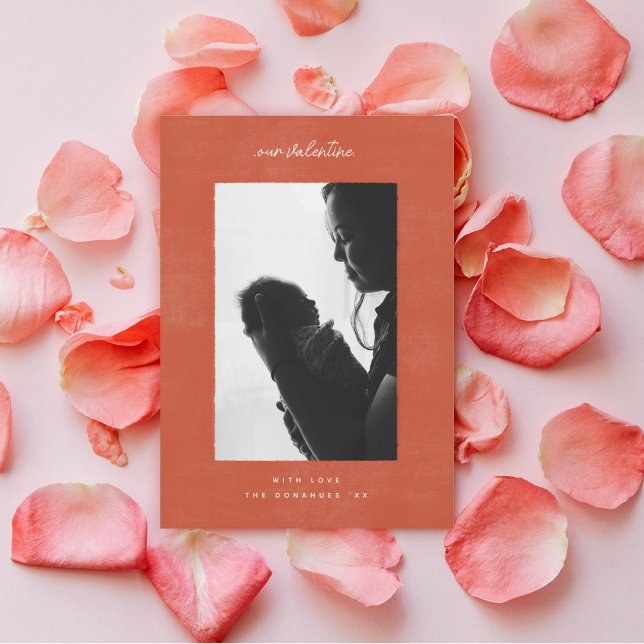 Cartes Pour Fêtes Annuelles Photo de Saint-Valentin familiale minimale (Créateur téléchargé)