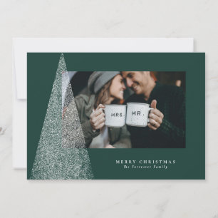 Cartes Pour Fêtes Annuelles Photo de sapin de Noël vert moderne