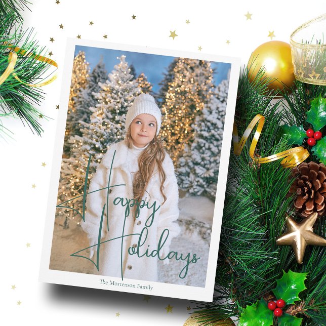 Cartes Pour Fêtes Annuelles Photo de script de signature de vacances joyeuses  (Créateur téléchargé)