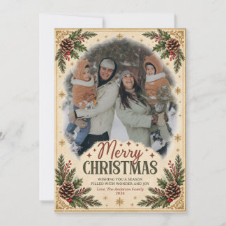 Cartes Pour Fêtes Annuelles Photo de superposition de Noël Image Botanique Vin