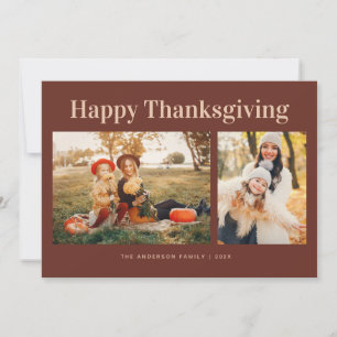 Cartes Pour Fêtes Annuelles Photo de Thanksgiving avec texte moderne