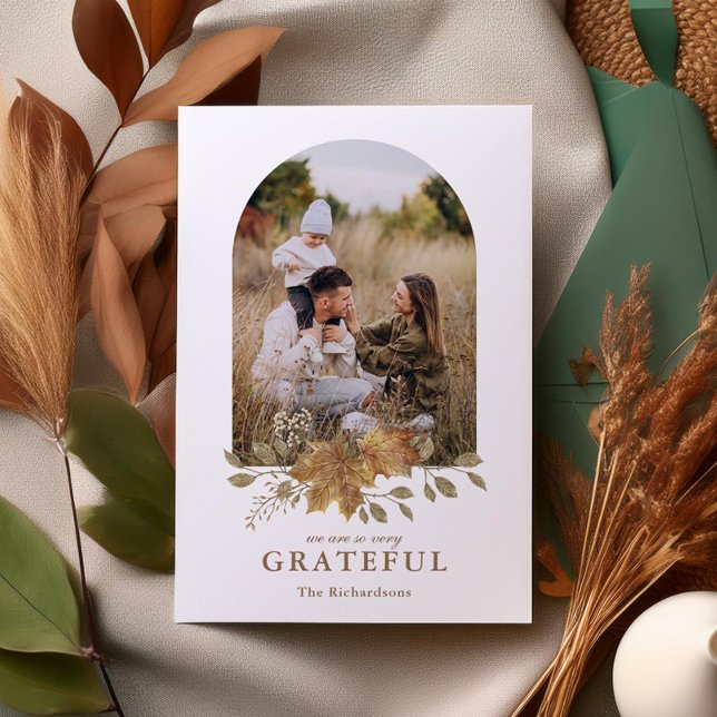 Cartes Pour Fêtes Annuelles Photo de Thanksgiving "Tellement reconnaissante" (Créateur téléchargé)