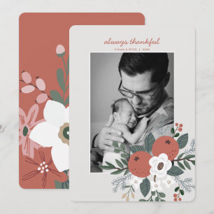 Cartes Pour Fêtes Annuelles Photo de Thanksgiving toujours reconnaissante