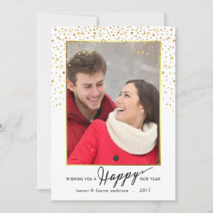Cartes Pour Fêtes Annuelles Photo de vacances de confettis de parties
