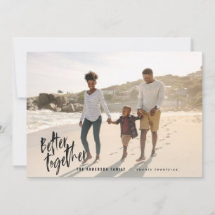Cartes Pour Fêtes Annuelles Photo de vacances de script minimal moderne