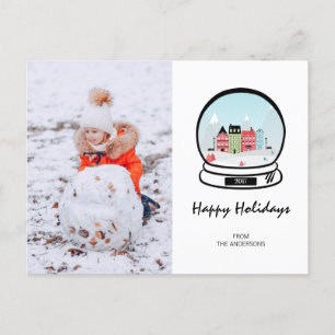 Cartes Pour Fêtes Annuelles Photo de vacances du Globe des neiges d'hiver
