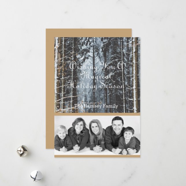 Cartes Pour Fêtes Annuelles Photo de vacances personnalisée Scène d'hiver (Devant/Arrière en situation)