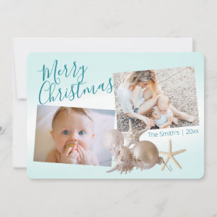 Cartes Pour Fêtes Annuelles Photo de vacances Starfish et Sand Dollar