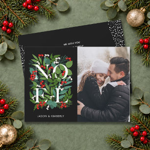 Cartes Pour Fêtes Annuelles Photo de verdure NOEL élégant