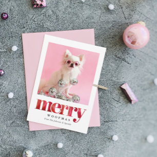 Cartes Pour Fêtes Annuelles Photo de votre animal personnalisée   Joyeux Woofm