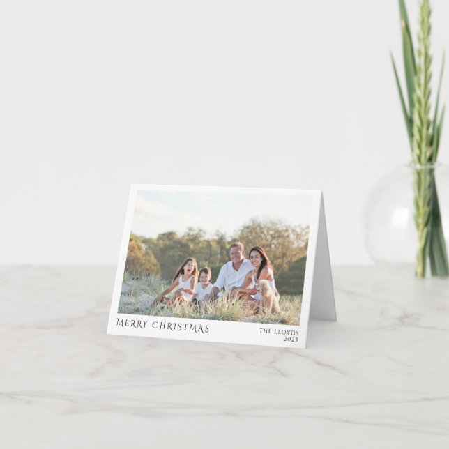 Cartes Pour Fêtes Annuelles Photo de votre famille voeux de Noël (Devant)
