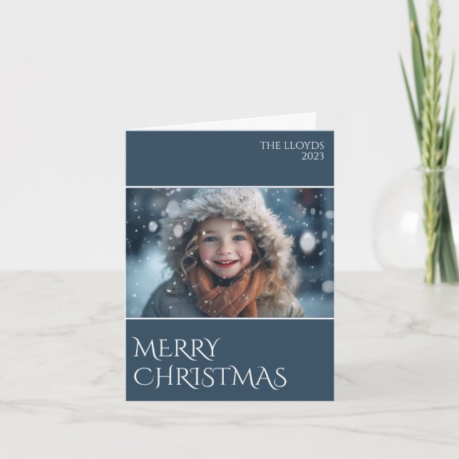 Cartes Pour Fêtes Annuelles Photo de votre famille voeux de Noël (Devant)