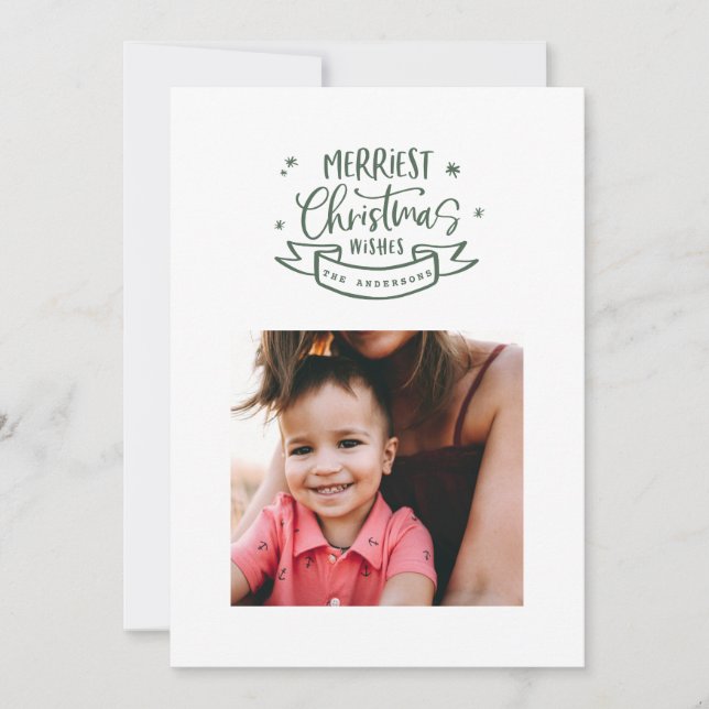 Cartes Pour Fêtes Annuelles photo d'écriture moderne de noël le plus agréable (Devant)