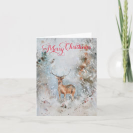 Cartes Pour Fêtes Annuelles Photo Deer Rustic Winter Joyeux Noël