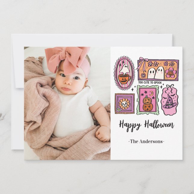 Cartes Pour Fêtes Annuelles Photo d'enfants drôles Joyeux Halloween (Devant)