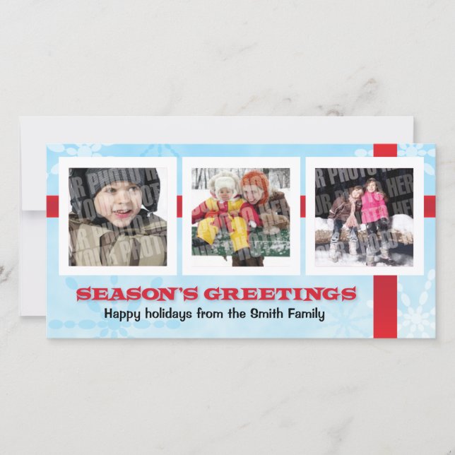 Cartes Pour Fêtes Annuelles Photo des Bonnes Fêtes 3 (Devant)