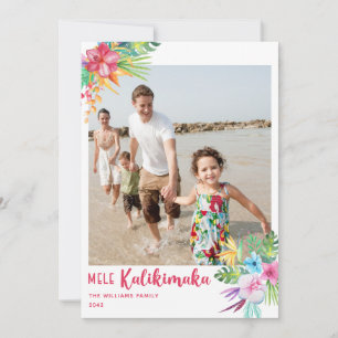 Cartes Pour Fêtes Annuelles Photo des fleurs tropicales de Mele Kalikimaka