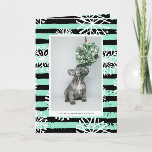 Cartes Pour Fêtes Annuelles PHOTO DES VACANCES DE NOËL   Mistletoe Puppy Kisse