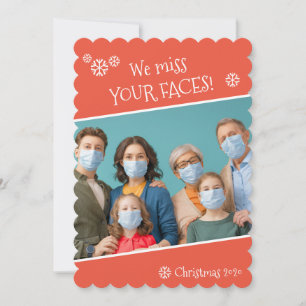 Cartes Pour Fêtes Annuelles Photo Drôle Nous Manquons Vos Visages Covid Noël