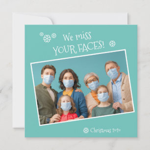 Cartes Pour Fêtes Annuelles Photo Drôle Nous Manquons Vos Visages Covid Noël