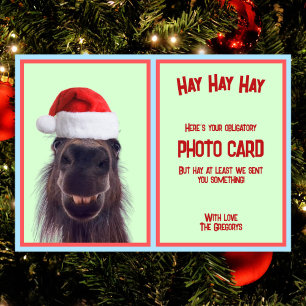 Cartes Pour Fêtes Annuelles Photo drôle personnalisé de cheval obligatoire 