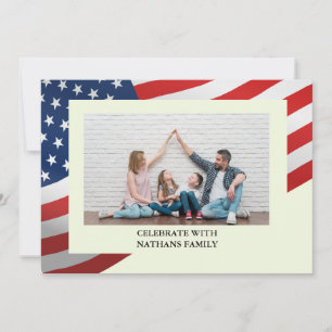 Cartes Pour Fêtes Annuelles Photo du 4 juillet Jour de l'Indépendance Rouge Bl