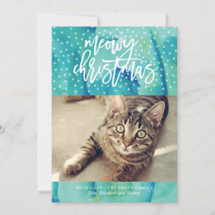 Cartes Pour Fêtes Annuelles Photo du chat "Meowy Christmas"