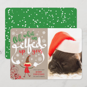 Cartes Pour Fêtes Annuelles Photo du Christ Elfed Up Year Funny