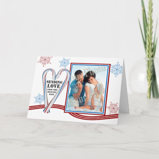 Cartes Pour Fêtes Annuelles Photo du coeur du Sucre de canne patriotique (Devant)