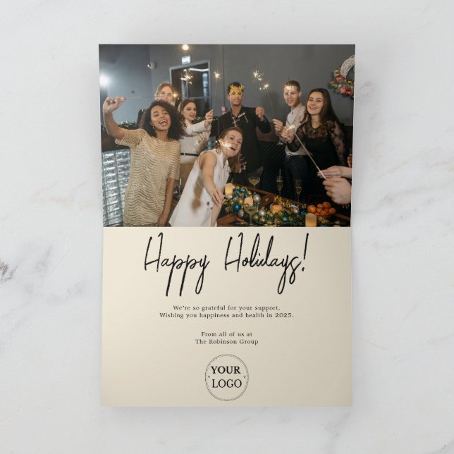 Cartes Pour Fêtes Annuelles Photo du logo de l'entreprise Noël (Intérieur)