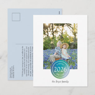 Cartes Pour Fêtes Annuelles Photo du Nouvel An Joyeux avec Point de Dégradé Bl