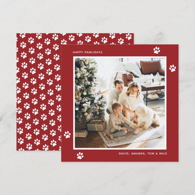 Cartes Pour Fêtes Annuelles Photo du propriétaire d'un chat rouge moderne (Devant / Derrière)