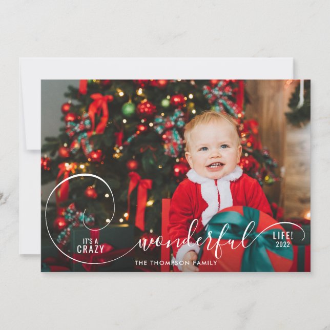 Cartes Pour Fêtes Annuelles Photo Élégant Amusant Fou Merveilleux (Devant)